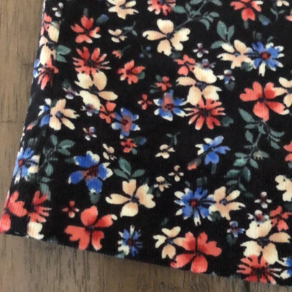 COPPER KEY Multi floral lightweight corduroy mini skirt NWT L